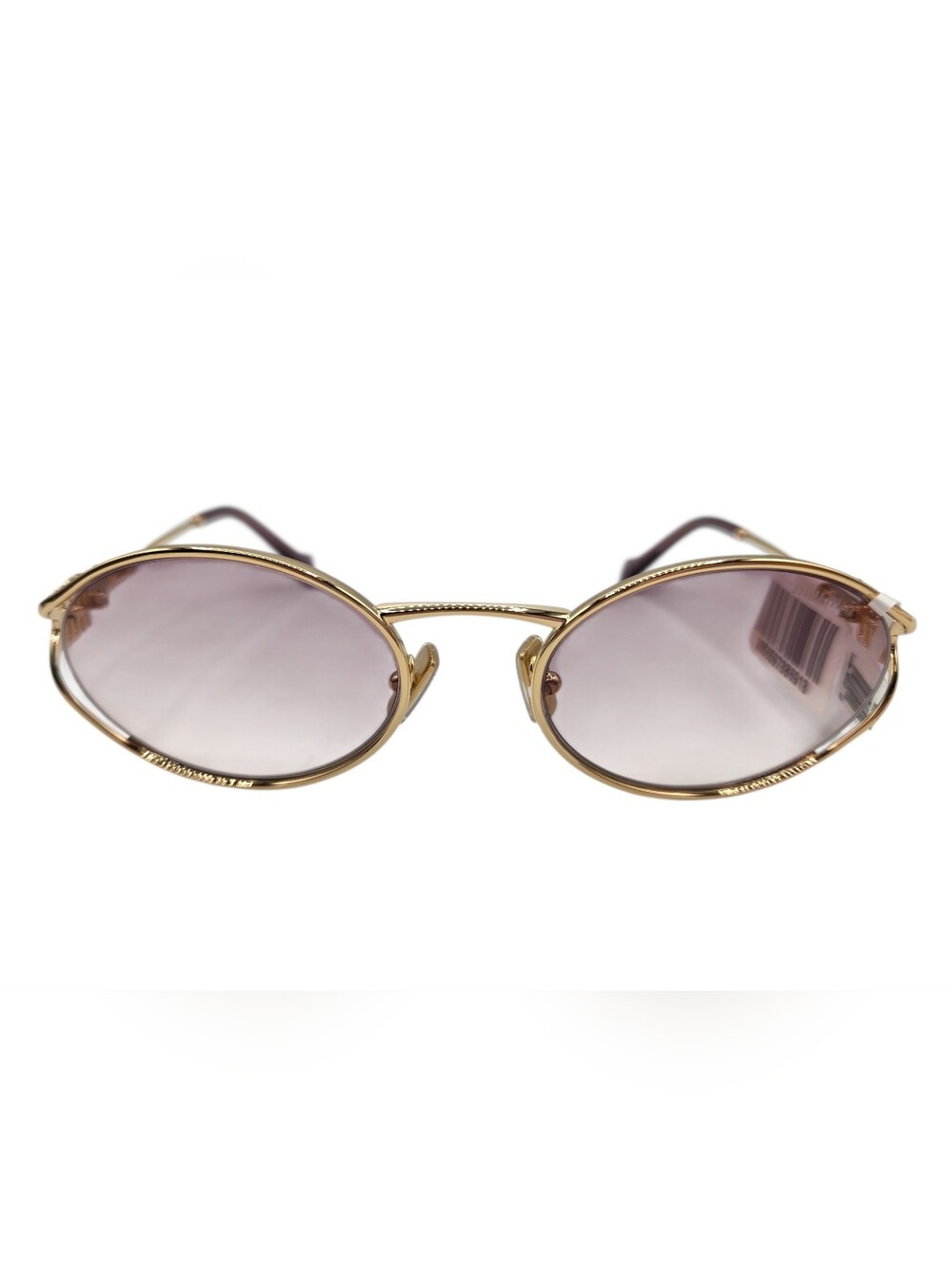 Miu Miu Round Gold Frame Pink Gradient Lens Sunglasses